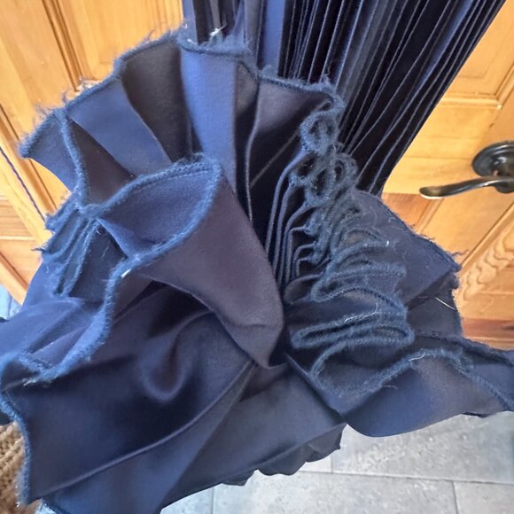 Vivian Satin Pleated Dress - Navy Blue - Size 10 - Try On Length - Picture 8 of 10